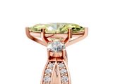 Rose gold Three-Stone Fancy Yellow Marquise  Cut Diamond Twist Band with Prong Setting_5