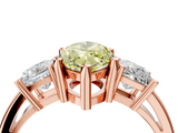 Rose gold Three-Stone Fancy Yellow Marquise  Cut Solitaire Ring with Prong Setting_7