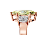 Rose gold Three-Stone Fancy Yellow Marquise  Cut Solitaire Ring with Prong Setting_8