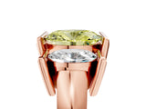 Rose gold Three Stone Fancy Yellow Oval Cut Cut Channel Set Diamond Ring_5