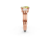 Rose gold Three-Stone Fancy Yellow Oval Cut Cut Classic Band Prong Setting Ring_2