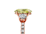 Rose gold Three-Stone Fancy Yellow Oval Cut Cut Diamond Pavé Band with Prong Setting_20