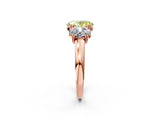 Rose gold Three-Stone Fancy Yellow Oval Cut Cut Diamond Ring with Channel Set Band and Four-Prong Setting_2