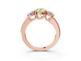 Rose gold Three-Stone Fancy Yellow Oval Cut Cut Diamond Ring with Channel Set Band and Four-Prong Setting_27