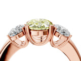 Rose gold Three-Stone Fancy Yellow Oval Cut Cut Diamond Ring with Channel Set Band and Four-Prong Setting_28