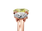 Rose gold Three-Stone Fancy Yellow Oval Cut Cut Diamond Ring with Channel Set Band and Four-Prong Setting_29