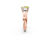 Rose gold Three-Stone Fancy Yellow Oval Cut Cut Diamond Ring with Prong Setting and Classic Band_2