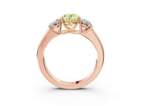 Rose gold Three-Stone Fancy Yellow Oval Cut Cut Diamond Ring with Prong Setting and Classic Band_3