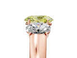 Rose gold Three-Stone Fancy Yellow Oval Cut Cut Diamond Ring with Prong Setting and Classic Band_5