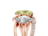 Rose gold Three-Stone Fancy Yellow Oval Cut Cut Diamond Split Shank Prong Set Ring_5