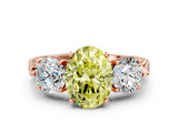 Rose gold Three-Stone Fancy Yellow Oval Cut Cut Milgrain Band Prong Setting Ring_18