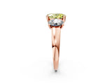 Rose gold Three-Stone Fancy Yellow Oval Cut Cut Solitaire Ring with Classic Prong Setting_2