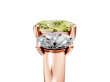 Rose gold Three-Stone Fancy Yellow Oval Cut Cut Solitaire Ring with Classic Prong Setting_5