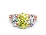 Rose gold Three-Stone Fancy Yellow Oval Cut Diamond Braided Band Ring with Four-Prong Setting_40