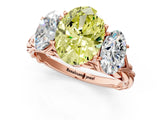 Rose gold Three-Stone Fancy Yellow Oval Cut Diamond Braided Band Ring with Four-Prong Setting_41