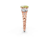 Rose gold Three-Stone Fancy Yellow Oval Cut Diamond Braided Band Ring with Four-Prong Setting_42