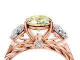 Rose gold Three-Stone Fancy Yellow Oval Cut Diamond Braided Band Ring with Four-Prong Setting_44