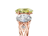 Rose gold Three-Stone Fancy Yellow Oval Cut Diamond Braided Band Ring with Four-Prong Setting_45