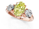 Rose gold Three-Stone Fancy Yellow Oval Cut Diamond Channel Set Engagement Ring with Prong Setting_13