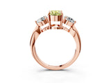 Rose gold Three-Stone Fancy Yellow Oval Cut Diamond Channel Set Engagement Ring with Prong Setting_15
