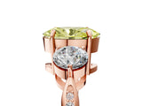Rose gold Three-Stone Fancy Yellow Oval Cut Diamond Channel Set Engagement Ring with Prong Setting_5