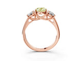 Rose gold Three-Stone Fancy Yellow Oval Cut Diamond Engagement Ring with Prong Setting_6