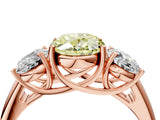 Rose gold Three-Stone Fancy Yellow Oval Cut Diamond Engagement Ring with Prong Setting_7