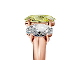 Rose gold Three-Stone Fancy Yellow Oval Cut Diamond Engagement Ring with Prong Setting_8