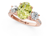 Rose gold Three-Stone Fancy Yellow Oval  Cut Diamond Pavé Band with Four-Prong Setting_29