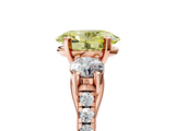 Rose gold Three-Stone Fancy Yellow Oval  Cut Diamond Pavé Band with Four-Prong Setting_33