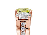 Rose gold Three-Stone Fancy Yellow Oval  Cut Diamond Ring with Channel-Set Band and Four-Prong Setting_57