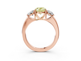 Rose gold Three-Stone Fancy Yellow Oval  Cut Diamond Ring with Channel-Set Band and Four-Prong Setting_81