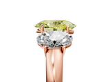 Rose gold Three-Stone Fancy Yellow Oval  Cut Diamond Ring with Channel-Set Band and Four-Prong Setting_83
