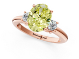 Rose gold Three-Stone Fancy Yellow Oval  Cut Diamond Solitaire with Prong Setting and Classic Band_29