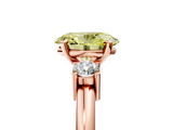 Rose gold Three-Stone Fancy Yellow Oval  Cut Diamond Solitaire with Prong Setting and Classic Band_33