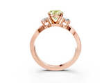 Rose gold Three-Stone Fancy Yellow Oval  Cut Diamond Twist Band with Prong Setting_55