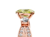 Rose gold Three-Stone Fancy Yellow Oval  Cut Diamond Twist Band with Prong Setting_56