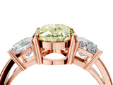 Rose gold Three-Stone Fancy Yellow Oval  Cut Solitaire Ring with Prong Setting_7