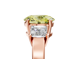 Rose gold Three-Stone Fancy Yellow Oval  Cut Solitaire Ring with Prong Setting_8