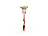 Rose gold Three-Stone Fancy Yellow Oval  Diamond Ring with Pear Side Stones in Four-Prong Setting_60
