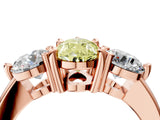 Rose gold Three-Stone Fancy Yellow Pear  Brilliant Cut Solitaire Ring with Prong Setting on a Classic Band 5