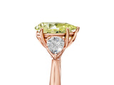 Rose gold Three-Stone Fancy Yellow Pear Cut Brilliant Diamond Solitaire Ring with Tapered Band and Four-Prong Setting_8