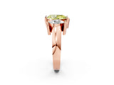 Rose gold Three Stone Fancy Yellow Pear Cut Cut Channel Set Diamond Ring_2