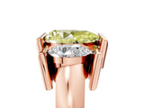 Rose gold Three Stone Fancy Yellow Pear Cut Cut Channel Set Diamond Ring_5