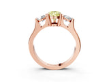 Rose gold Three-Stone Fancy Yellow Pear Cut Cut Classic Band Prong Setting Ring_3