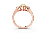 Rose gold Three-Stone Fancy Yellow Pear Cut Cut Diamond Engagement Ring with Flat Band and Four-Prong Setting_15