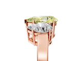 Rose gold Three-Stone Fancy Yellow Pear Cut Cut Diamond Engagement Ring with Flat Band and Four-Prong Setting_17