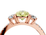 Rose gold Three-Stone Fancy Yellow Pear Cut Cut Diamond Pavé Band with Prong Setting_19