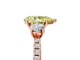 Rose gold Three-Stone Fancy Yellow Pear Cut Cut Diamond Pavé Band with Prong Setting_20