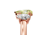 Rose gold Three-Stone Fancy Yellow Pear Cut Cut Diamond Ring with Channel Set Band and Four-Prong Setting_29